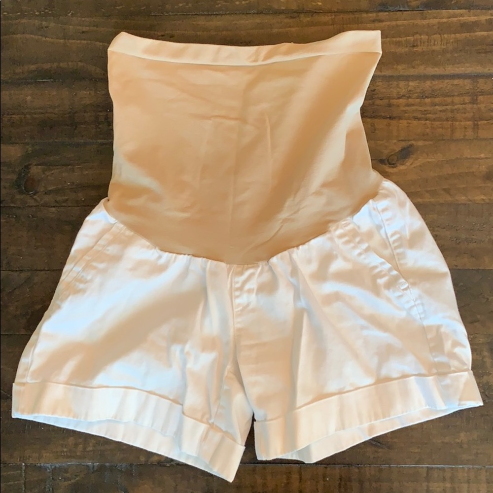 White Maternity Shorts